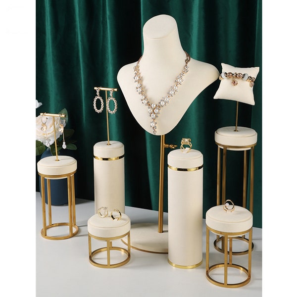 Elegant Jewelry Display Set, Necklace Stand, Earring Holdre, Metal Ring Stand, Display Stand Set, #326