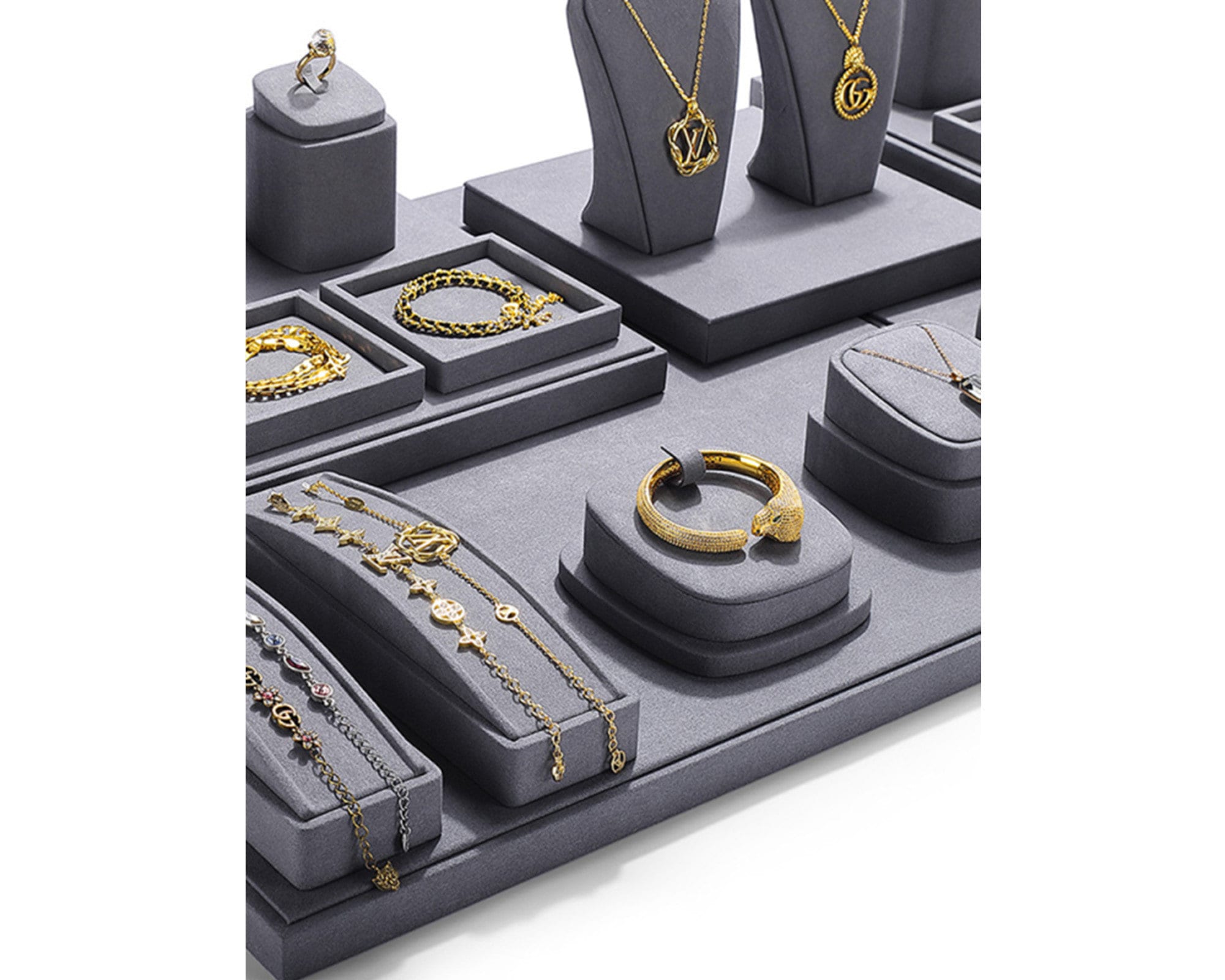 Soporte De Exhibición De Cadena Colgante De Collar, Caballete De Terciopelo, Organizador