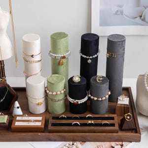 Round Bracelet Storage Stand, Cylinder Velvet Watch Holder, Jewelry Display #722