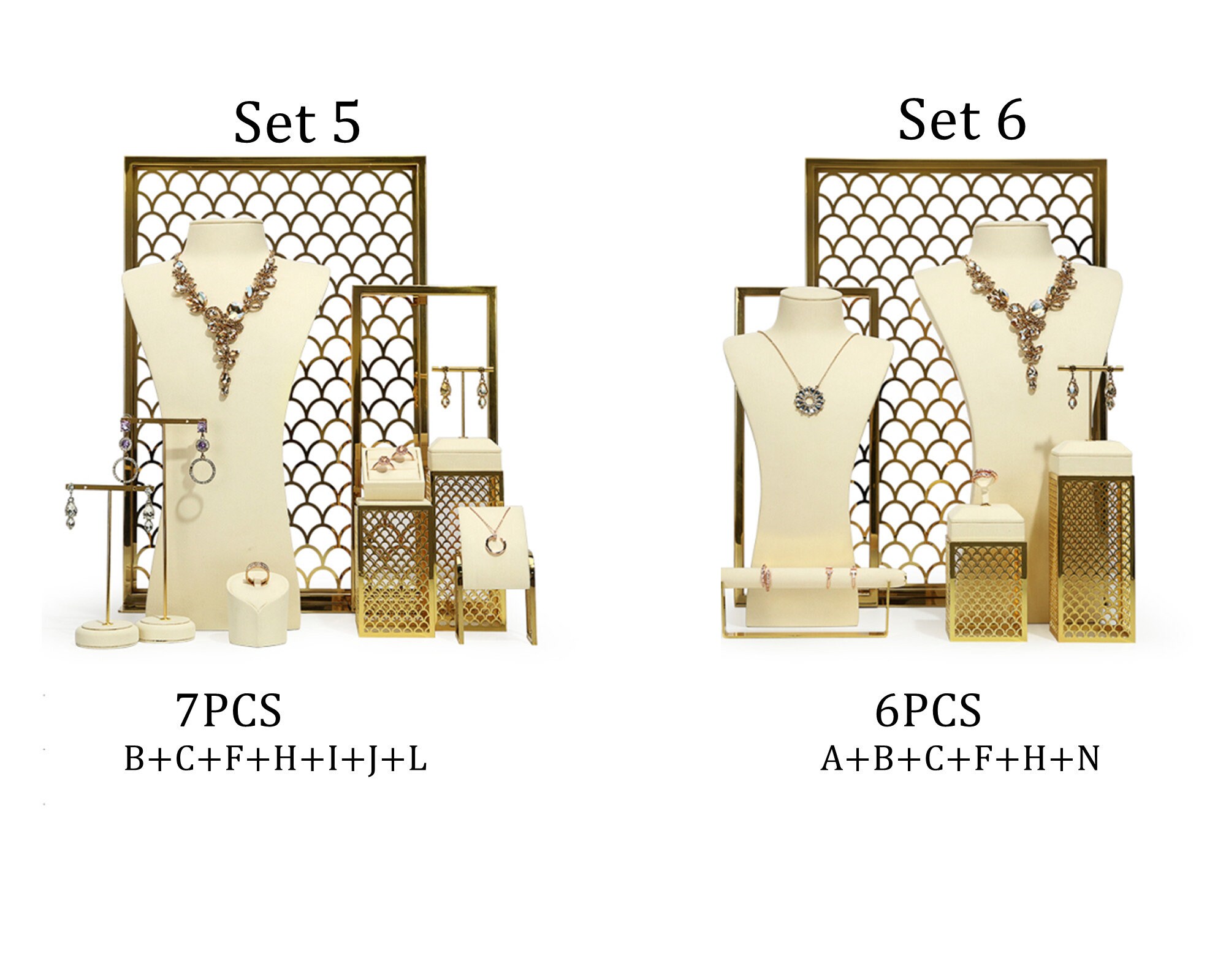 Jadpes Portagioie Set Orecchino Espositore, Abito Modello Scarpe col Tacco Orecchino Collana Anello Portagioie Supporto per Display Collana Portagioie Supporto per Donna Regali p