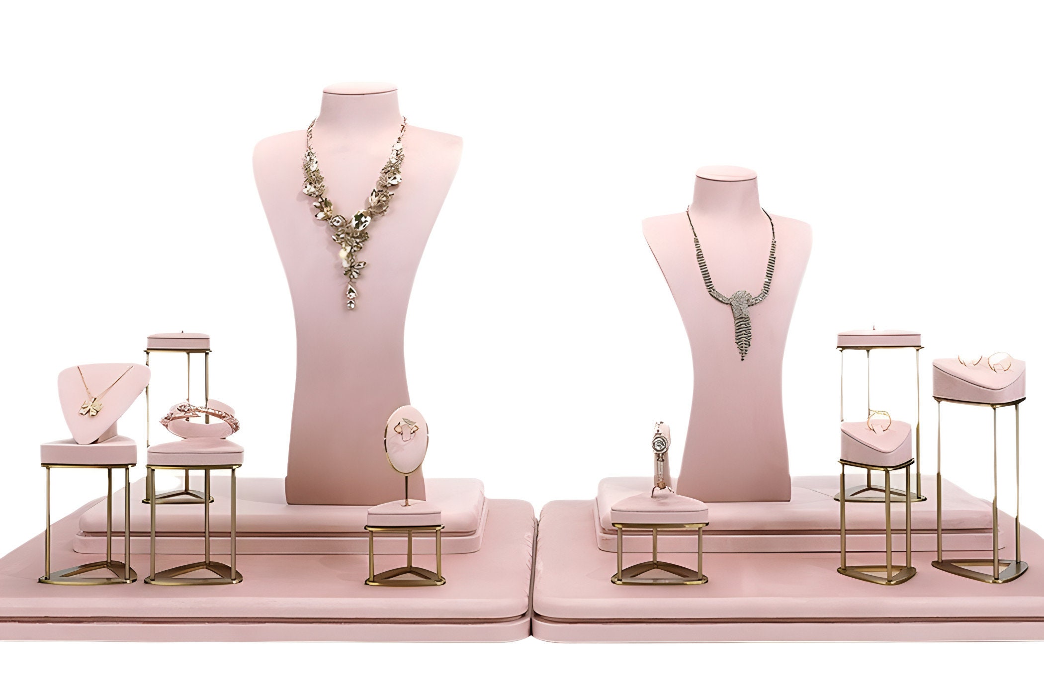 10.5 Pink Dress Mannequin Tree Stand Jewelry Holder - Zen Merchandiser