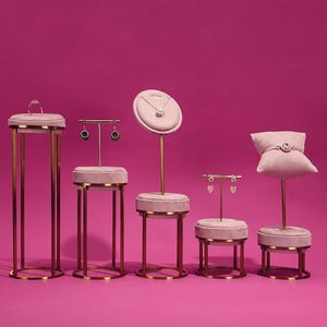 Pink Jewelry Stand for Photography, Retail & Exhibit, Microfiber Jewelry Display Set #772 image 4