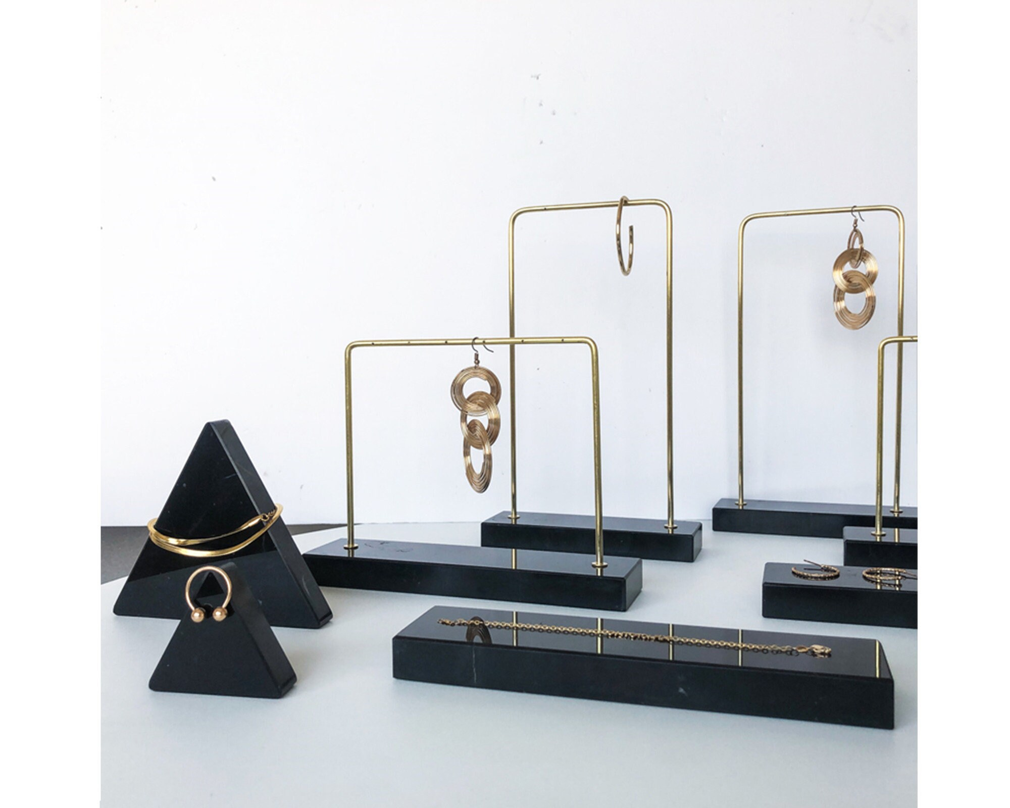 Black Marble Jewelry Holder Vintage Jewelry Display Jewelry Etsy