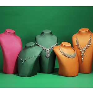 PU Leather Necklace Bust Stand: Jewelry Display Holder, #799