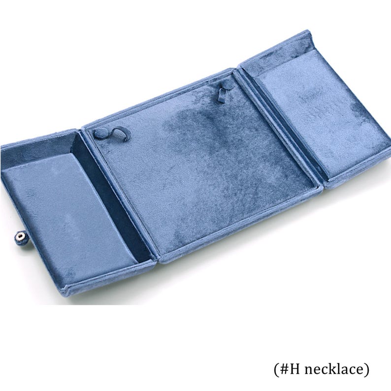 Light Blue Velvet Jewelry Box: Microfiber Ring Display #519 image 4