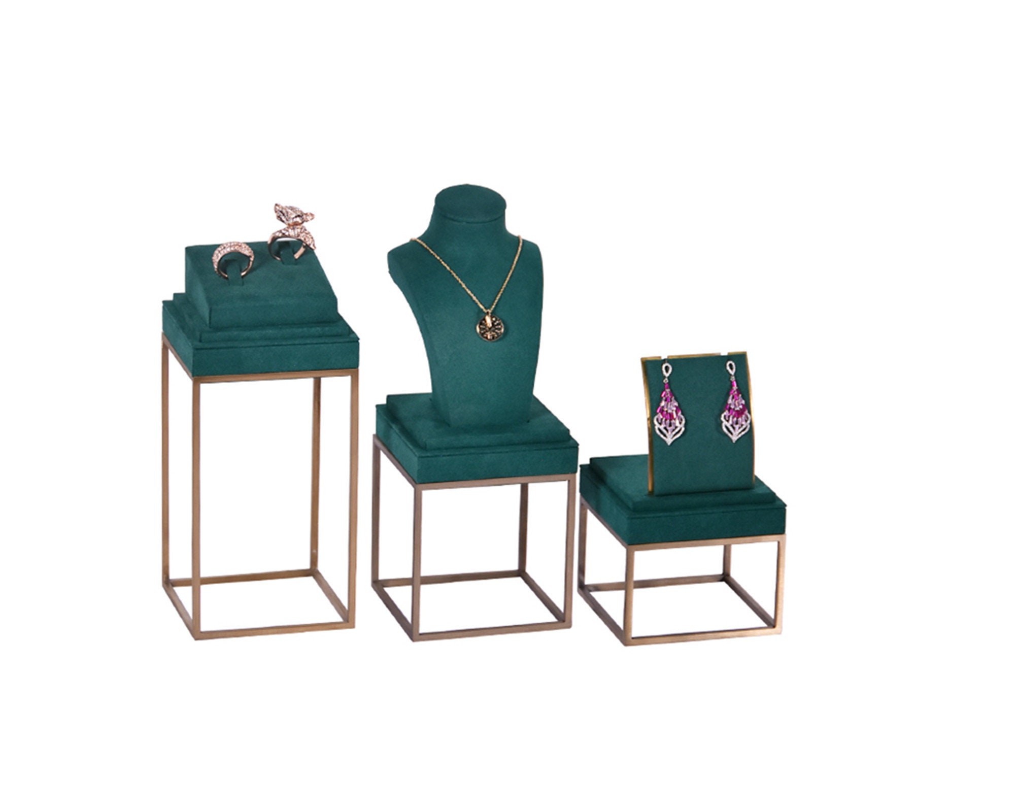 Green Jewelry Stand Vintage Jewelry Display Riser Necklace Etsy
