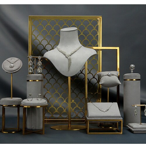 Jewelry Organizer #555 Metal Covered Microfiber Base Jewelry Display Dish Jewelry Tray Earring Holder
