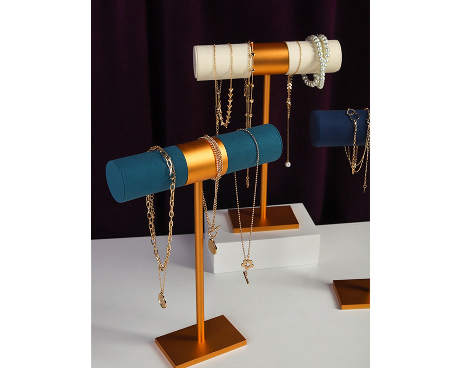 High Necklace Holder Metal Necklace Stand Necklace Display Etsy