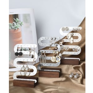 S Shape Earring Holder: Frosted Acrylic Jewelry Display Stand