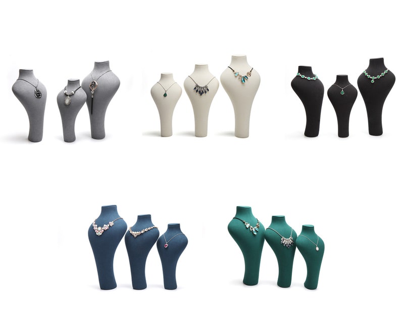 Mannequin Necklace Holder Stand Microfiber Bust Jewelry Etsy