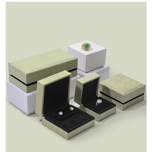 Ringschatulle Samt Grün Grün: Schmuck Aufbewahrungsbox