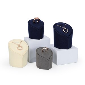 Gray Microfiber Ring Holder, Small Ring Stand, Jewelry Organizer, Trade Fair Display #113