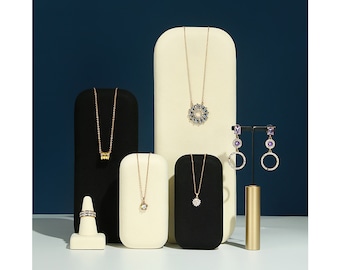 Black Microfiber Necklace Display Stand: Jewelry Trade Fair Tool #992