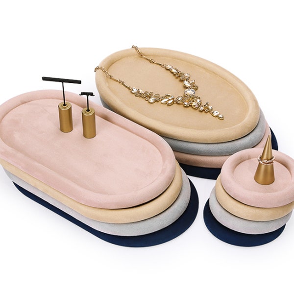 Microfiber Jewelry Display Dish, Round Jewelry Tray, Jewelry Shop Deooration, Jewelry Holder, Ring Display Tray, #099