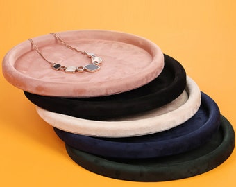 Round Velvet Jewelry Display Dish, Jewelry Shop Deooration, Jewelry Holder, Necklace Display Tray, #867