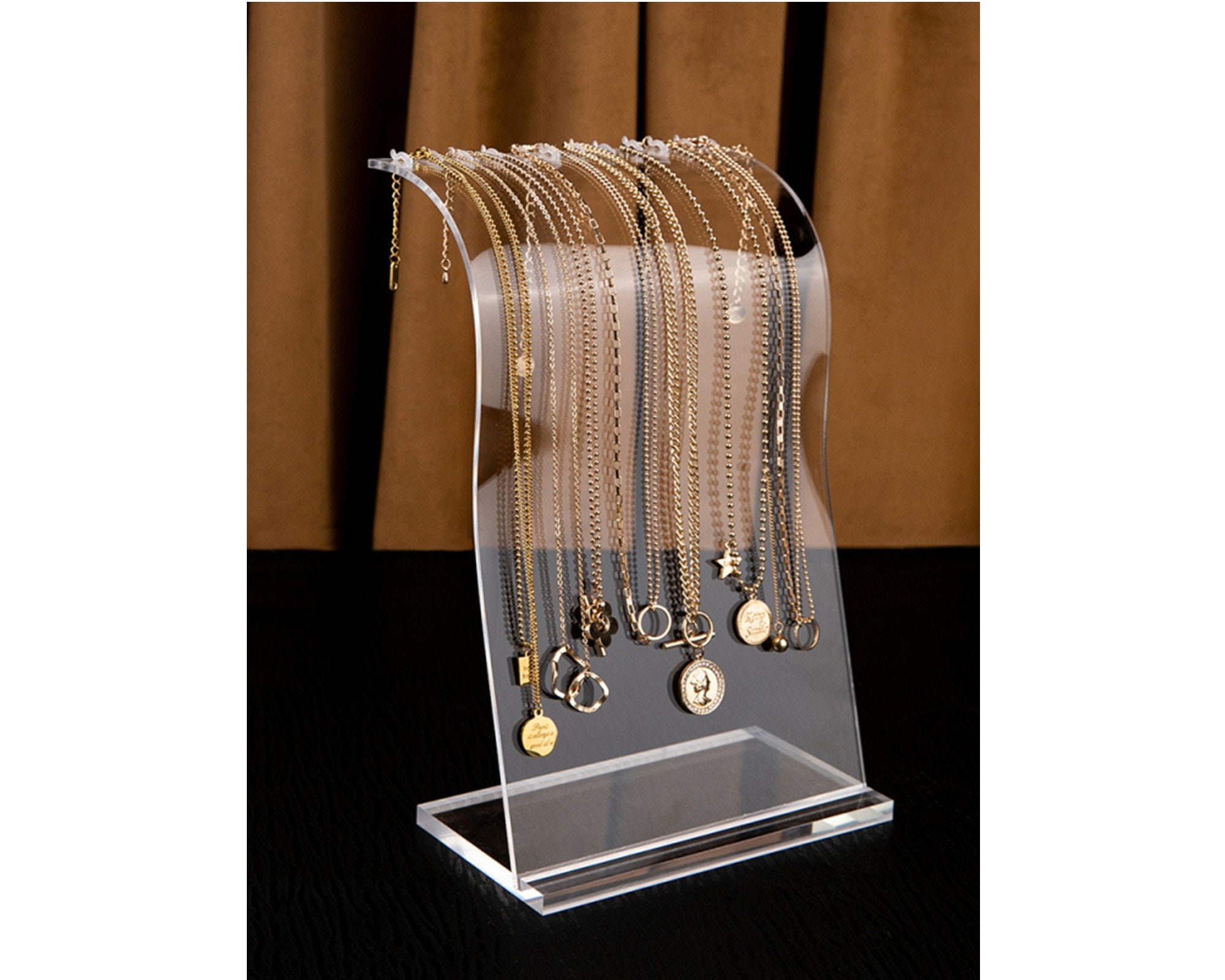 Acrylic T-Shaped Jewelry Display Stand - For Counter Tops