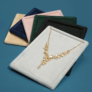 Velvet Jewelry Display Tray: Necklace Ring Organizer #530