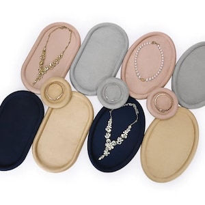 Oval Shape Jewelry Display Tray, Round Jewelry Dish, Necklace Organizer #099