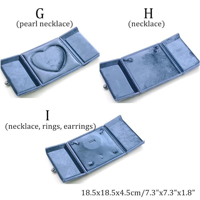 Light Blue Velvet Jewelry Box: Microfiber Ring Display #519 image 9
