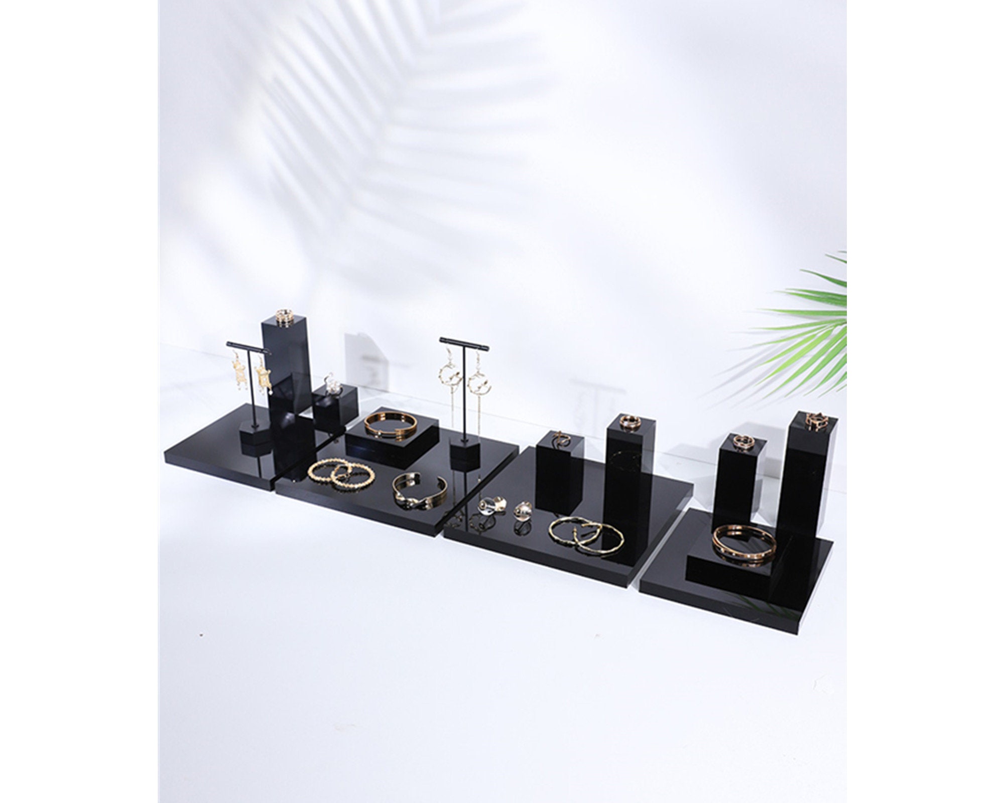 Bloque de exhibición de joyas acrílicas negras soporte de | Etsy