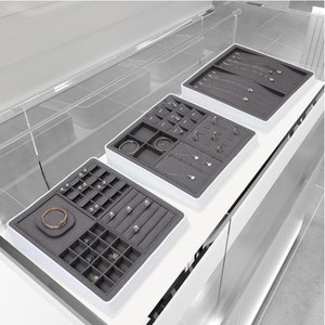 Gray Color Jewelry Display Tray, Ring Stand, Earring Organizer, Bracelet Display, Watches Storage #225