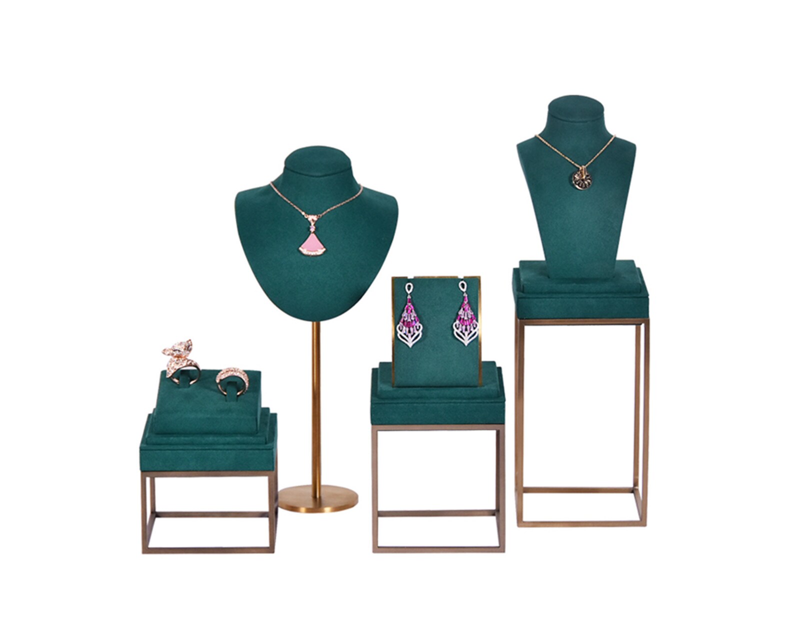 Green Jewelry Stand Vintage Jewelry Display Riser Necklace Etsy