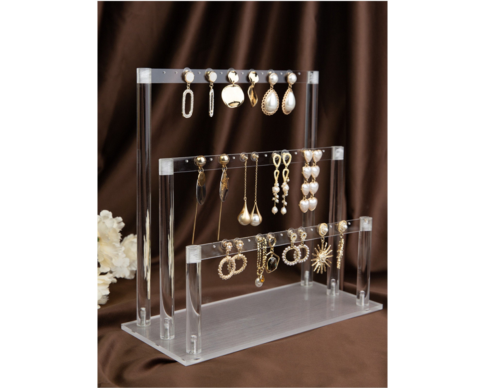 For 21 Pairs Earring Holder Acrylic Earring Storage Acrylic Etsy