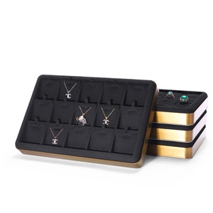 Black Jewelry Display Tray, Metal Base Velvet Jewelry Display Dish, Earring Organizer, Necklace Riser, Jewelry Rack, #749