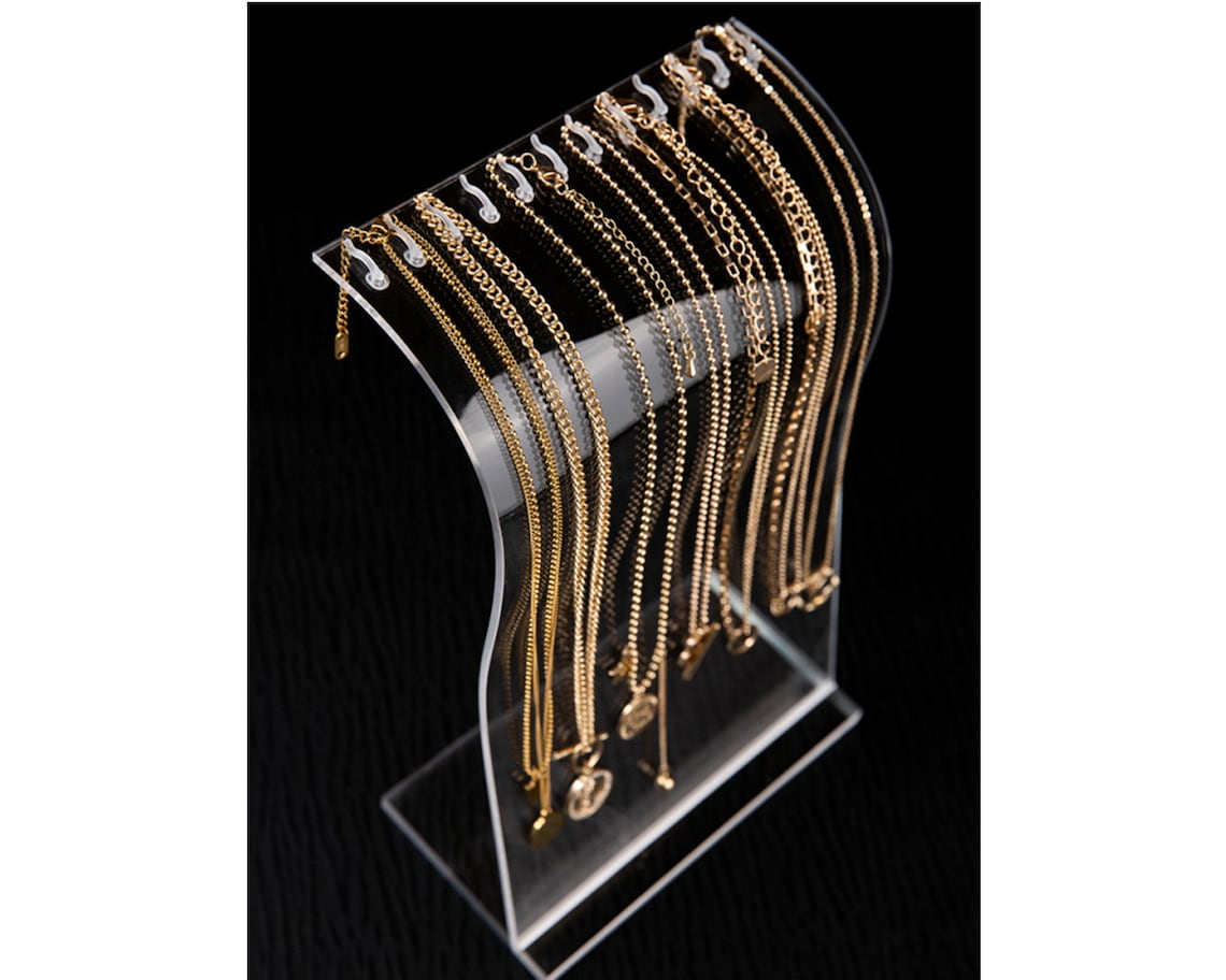 Clear Acrylic Necklace Holder Transparent Jewelry Stand Etsy