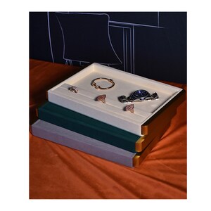 Jewelry Organizer #555 Metal Covered Microfiber Base Jewelry Display Dish Jewelry Tray Earring Holder