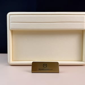 Bandeja de microfibra beige para guardar joyas, organizador de anillos, collar de perlas, herramienta para joyería hecha a mano, organizador de taller n.° 685