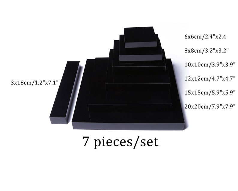7 pcs/set Acrylic Block, Jewelry Display Tray, Jewelry Store Display Props, Earring Holder, Photography Props, 914 image 8