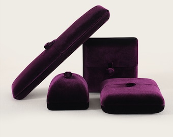 Purple Microfiber Jewelry Box: Ring, Earring, Keepsake Storage #487