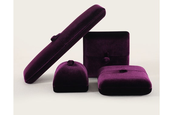Purple Microfiber Jewelry Box: Ring, Earring, Keepsake Storage #487