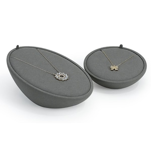 Expositor modular de joyas, soporte de terciopelo gris para mostrador de boutique, n.° 319