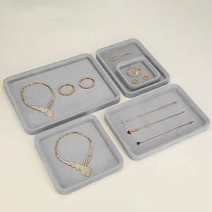 Bandeja de terciopelo gris para exhibición de joyas, bandeja plana para pendientes, soporte para joyas, accesorios para tiendas de moda, herramienta de exhibición para talleres, n.° 627