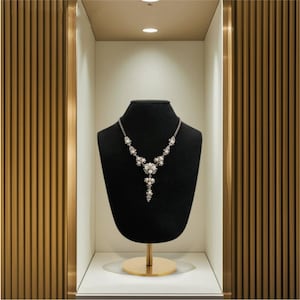 Adjustable Mannequin Necklace Stand: Microfiber Jewelry Display Bust