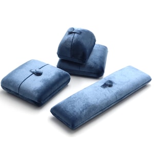 Light Blue Velvet Jewelry Box: Microfiber Ring Display #519 image 1