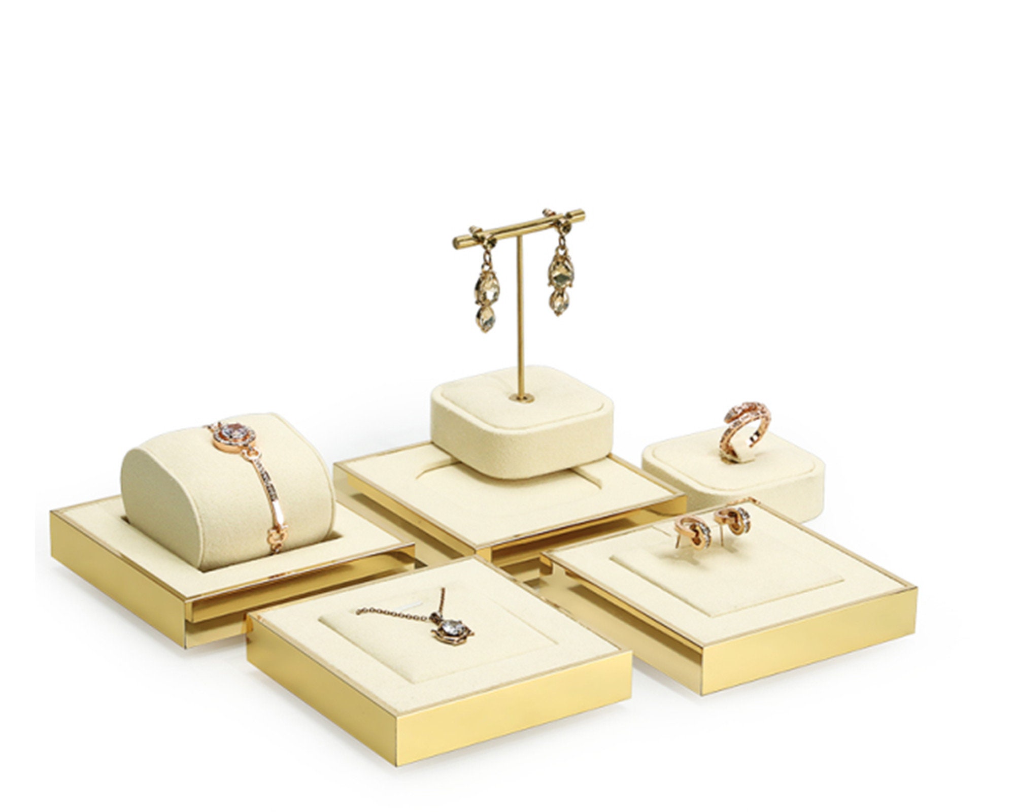 Portagioie In Morbido Velluto Portagioie Esposore Per Gioielli Scatola Portaoggetti Anello Orecchini Orecchini Collana Braccialetto Organizzatore Cassetto Tolare - Foto 11