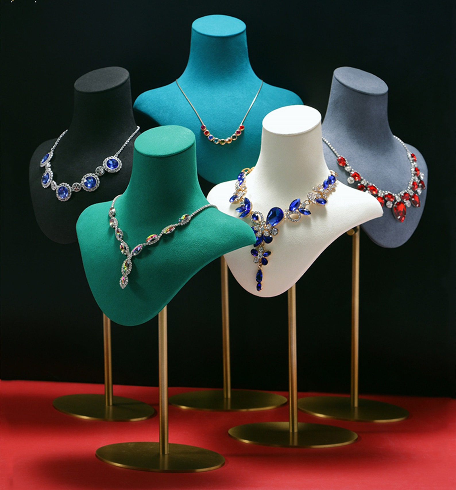 Adjustable Mannequin Necklace Holder Metal Base Microfiber Etsy