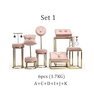 Pink Jewelry Stand for Photography, Retail & Exhibit, Microfiber Jewelry Display Set #772 Set 1