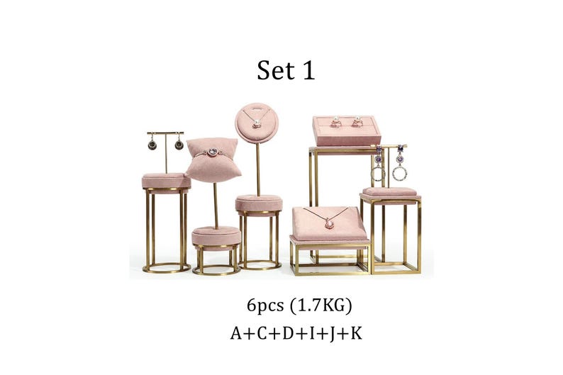 Pink Jewelry Stand for Photography, Retail & Exhibit, Microfiber Jewelry Display Set #772 Set 1