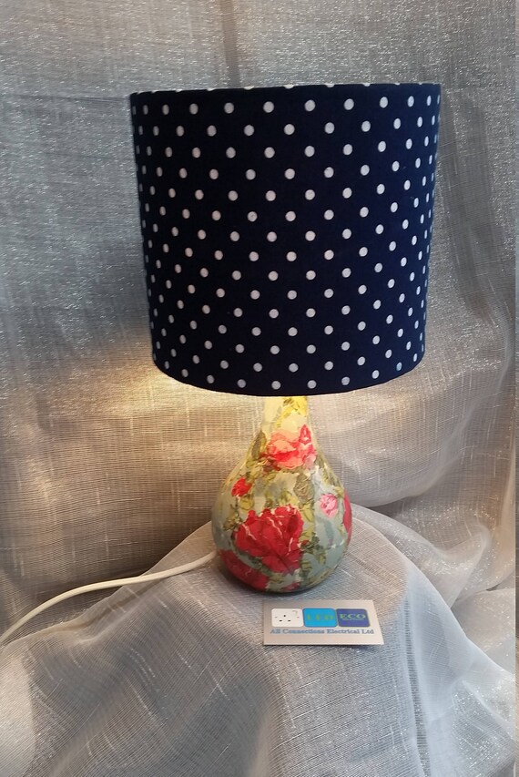 shabby chic decoupage lamp living room bed side table light
