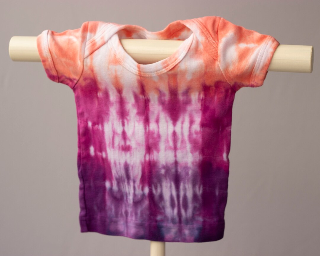 12MO Shibori Baby Shirt in Orange Raspberry Grape Baby Etsy