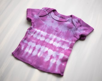 Lavender Violet Tie-Dye Baby Tee: Newborn Cotton T-Shirt