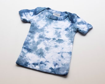 3MO: Tie-Dyed Tee in Indigo Marble, baby shower gift, tie dye t-shirt