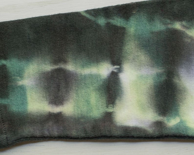Black Shibori Baby Shirt long sleeved top 12 Month: Green tie-dyed tee first birthday baby shower gift