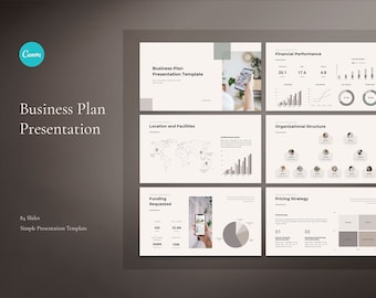 Plantilla de presentación del plan de negocios de Canva