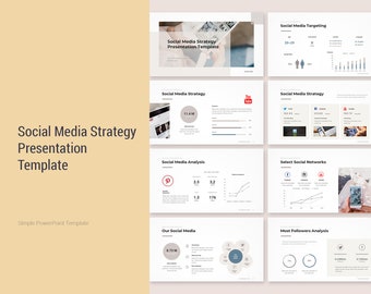 Modèle de présentation de stratégie de marketing sur les réseaux sociaux