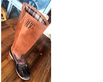 Personalized tall duck boots